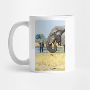 African bush elephant eating Mug